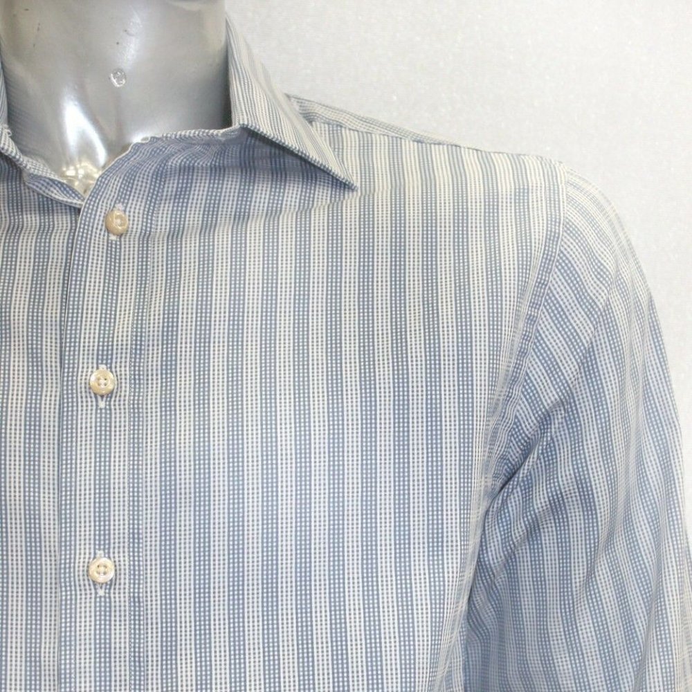 Men's Rufus Sky Blue | White Button Down Long Sleeve Shirt